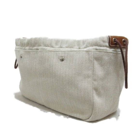 HERMES Fourbi Pouch 25 mini bag canvas Beige Natural - Picture 3 of 10